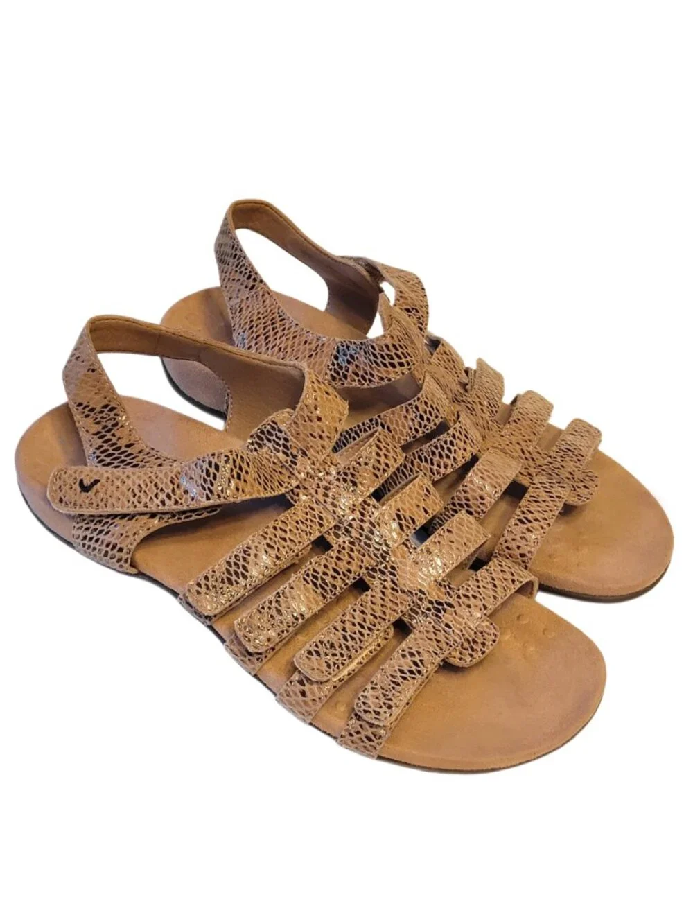 Vionic Harissa Snake Print Strappy Slingback Sandals